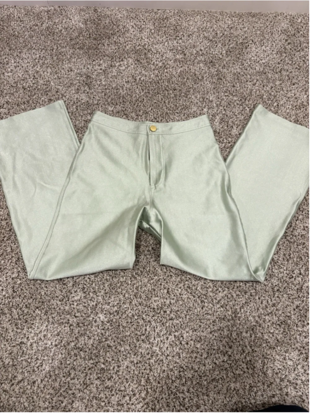 Rezek Studio Corset & Wide Leg Pants Set Green Satin Womens Size S - Picture 2 of 16